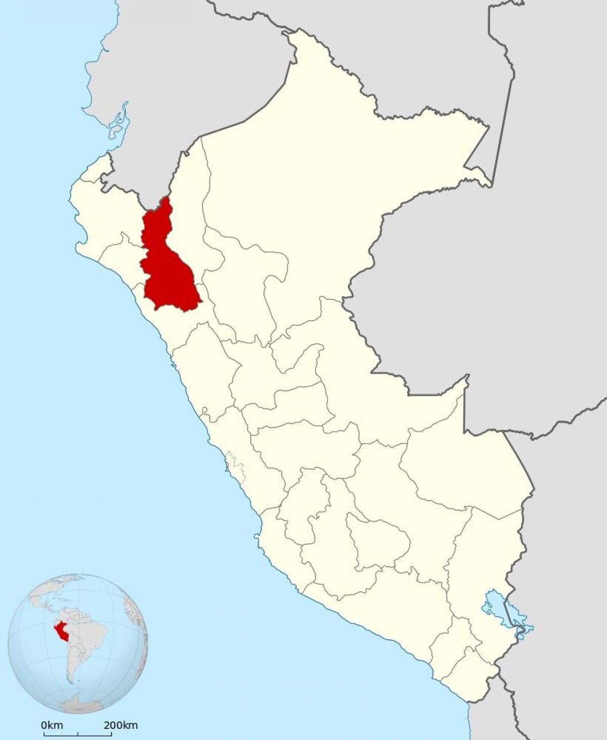 kaart van cajamarca Peru