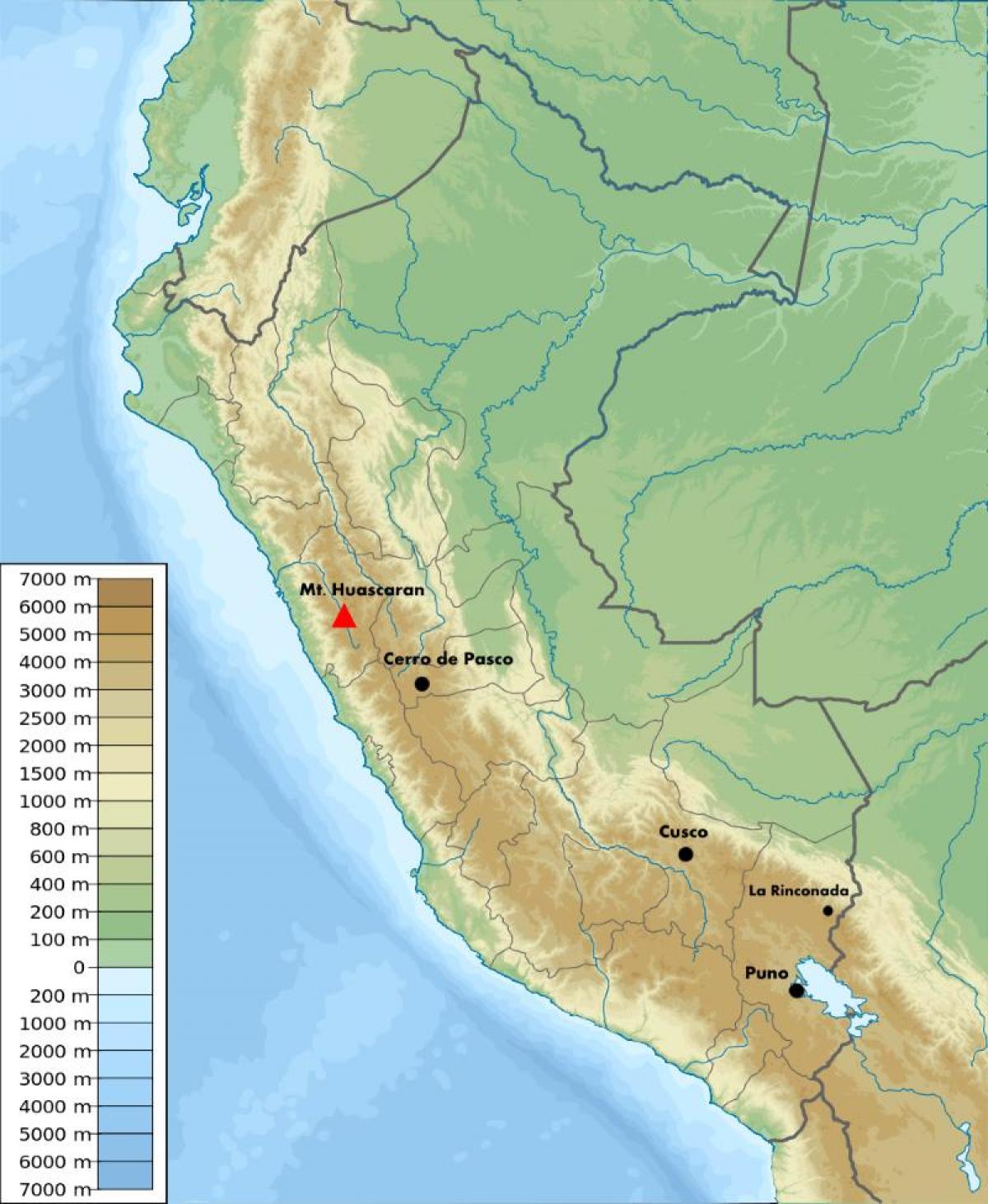 hoogte kaart Peru