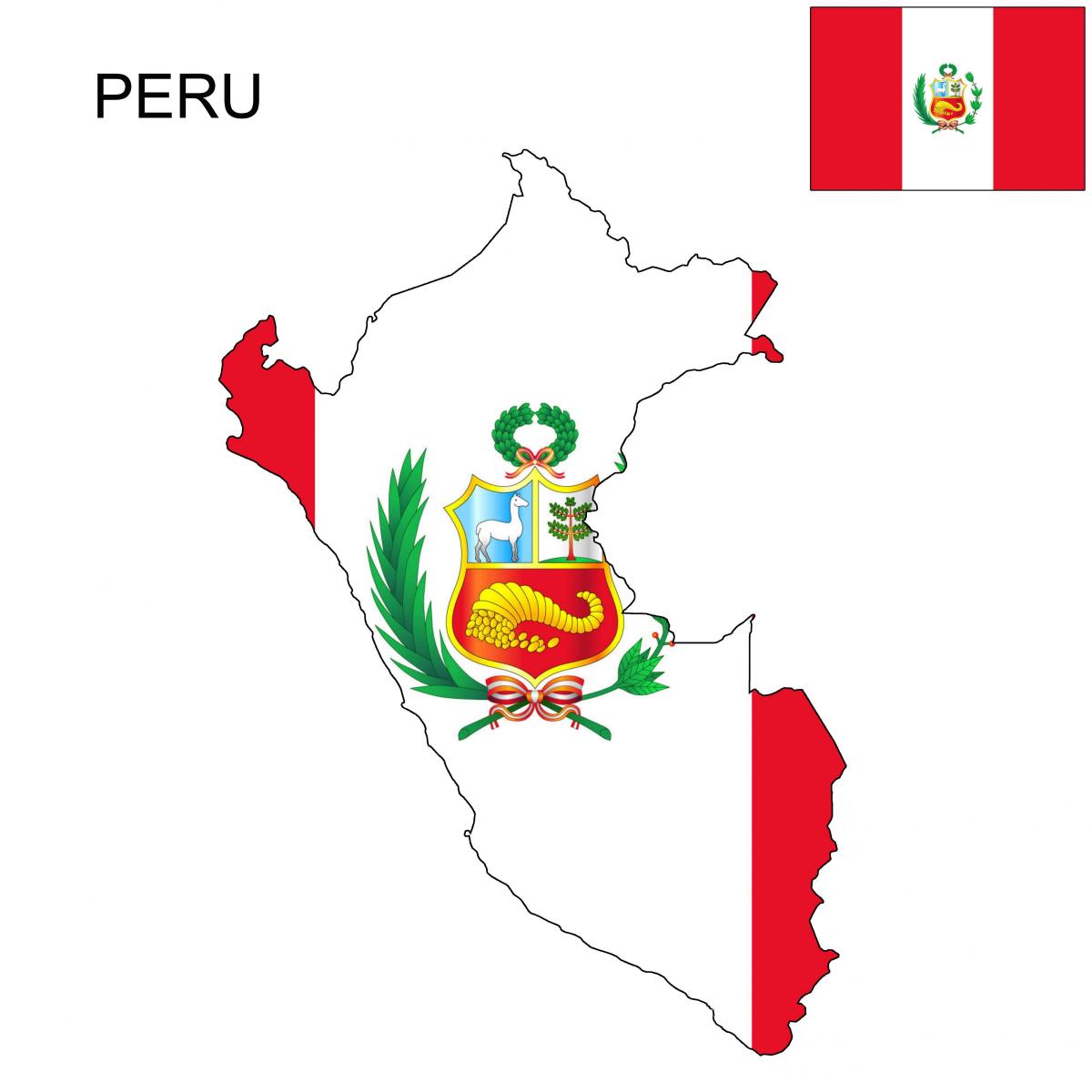 kaart van Peru vlag