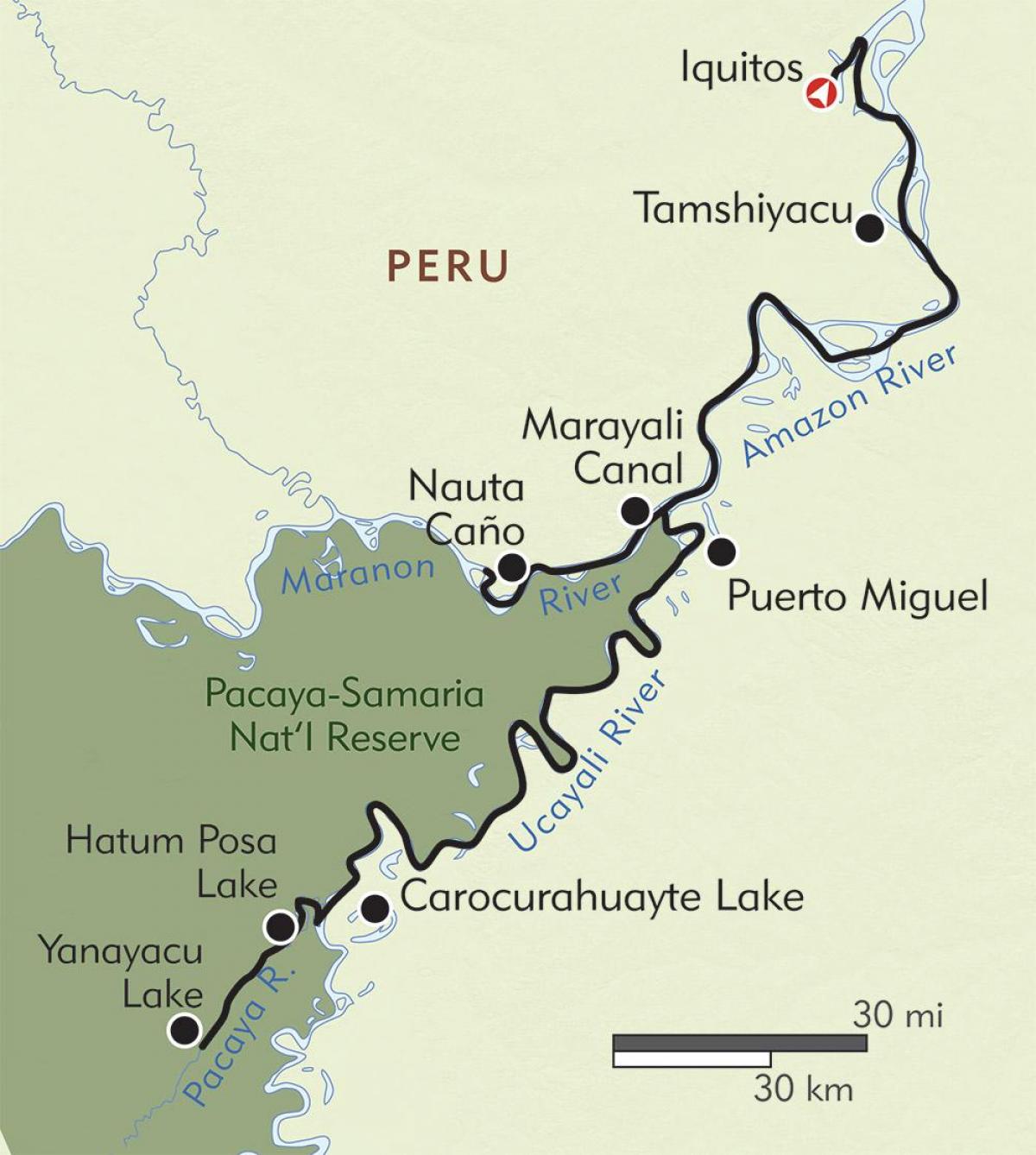 amazon Peru kaart