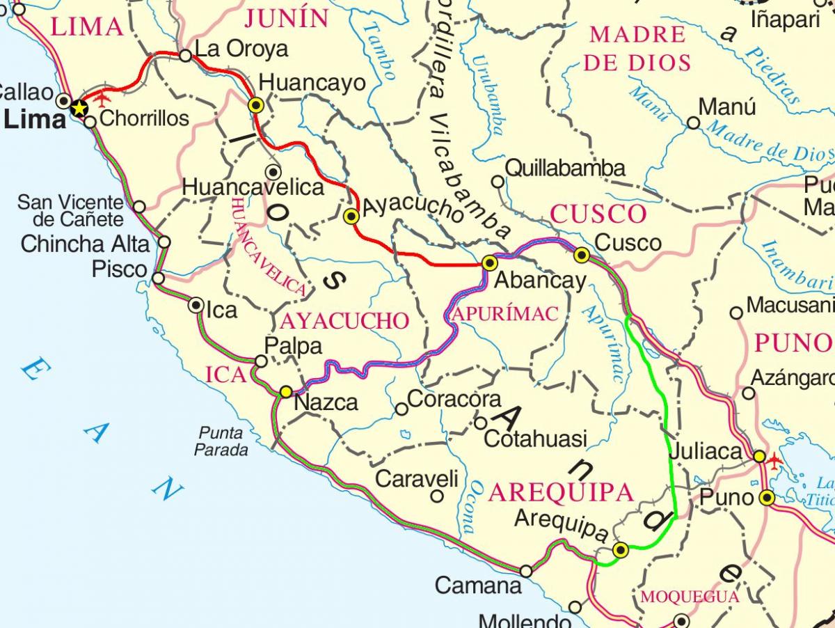 kaart van cusco Peru