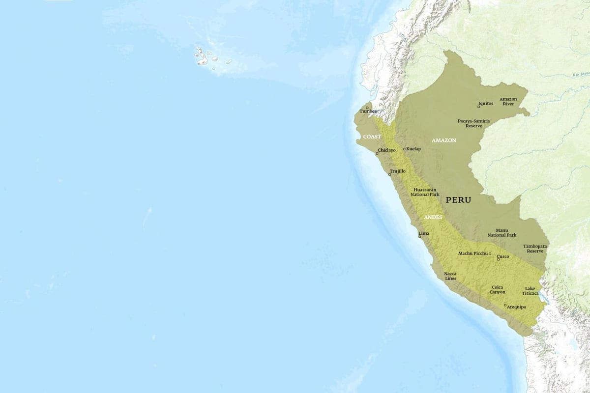 kaart van kuelap Peru 