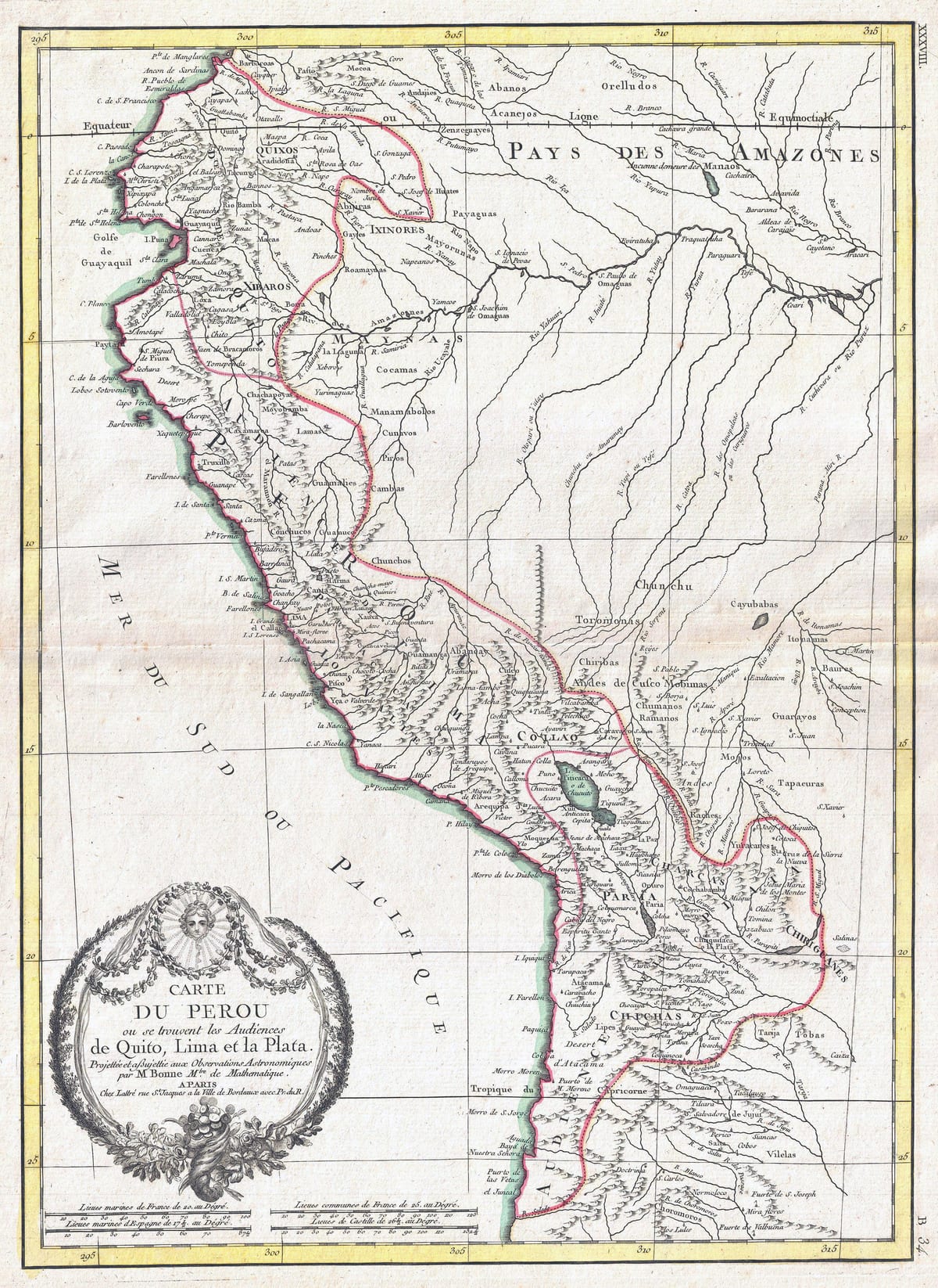 kaart van die ou kaart van Peru