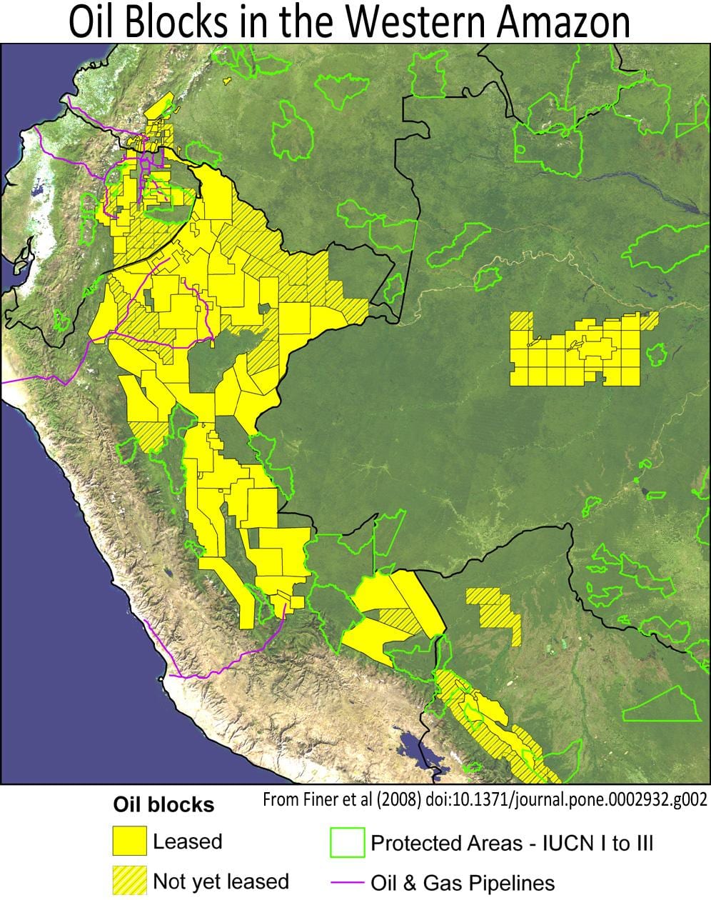 Peru amazon reënwoud kaart