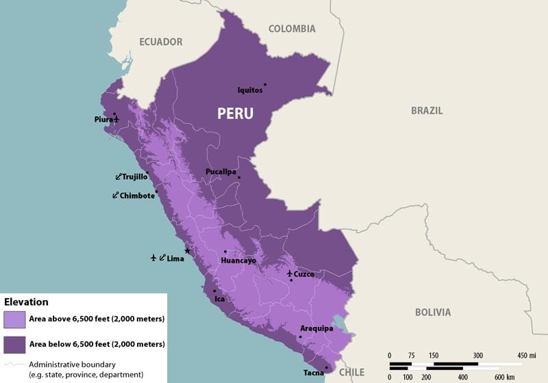 kaart van zika Peru