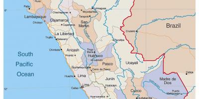 Kaart van die gedetailleerde kaart van Peru