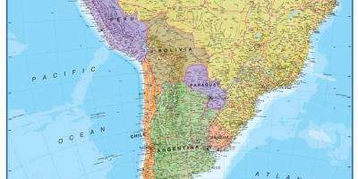 Kaart Peru in suid-amerika