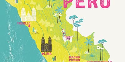 Kaart van Peru vir kinders