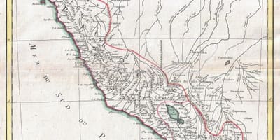 Kaart van die ou kaart van Peru