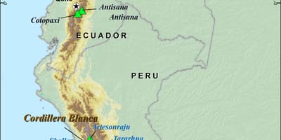 Peruaanse andes kaart