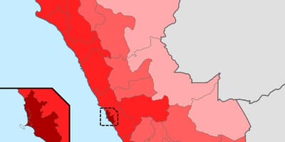 Peru bevolkingsdigtheid kaart