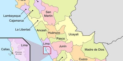 Kaart van Peru departemente