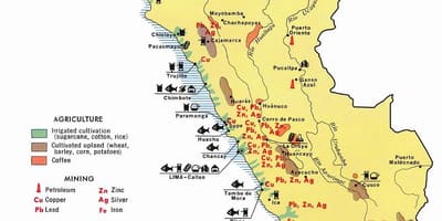 Kaart van Peru landbou