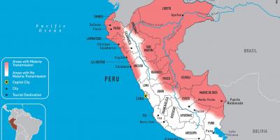 Kaart van Peru malaria