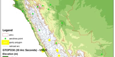 Kaart van Peru opstand