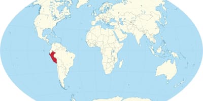 Peru land in die wêreld kaart