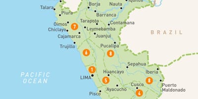 Peru provinsies kaart