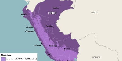 Kaart van zika Peru
